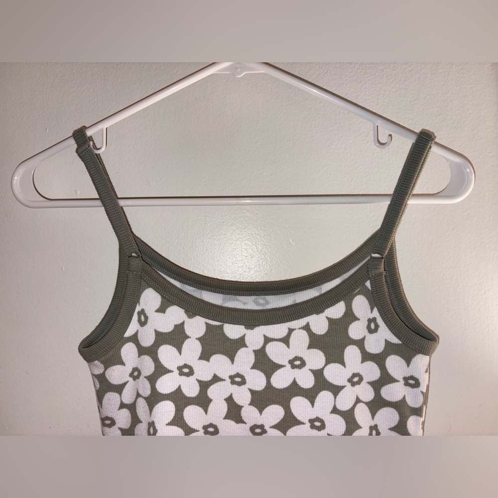 American Eagle x TSITP Green Floral Ribbed Knit Mini Dress - Extra Small - Picture 5 of 13